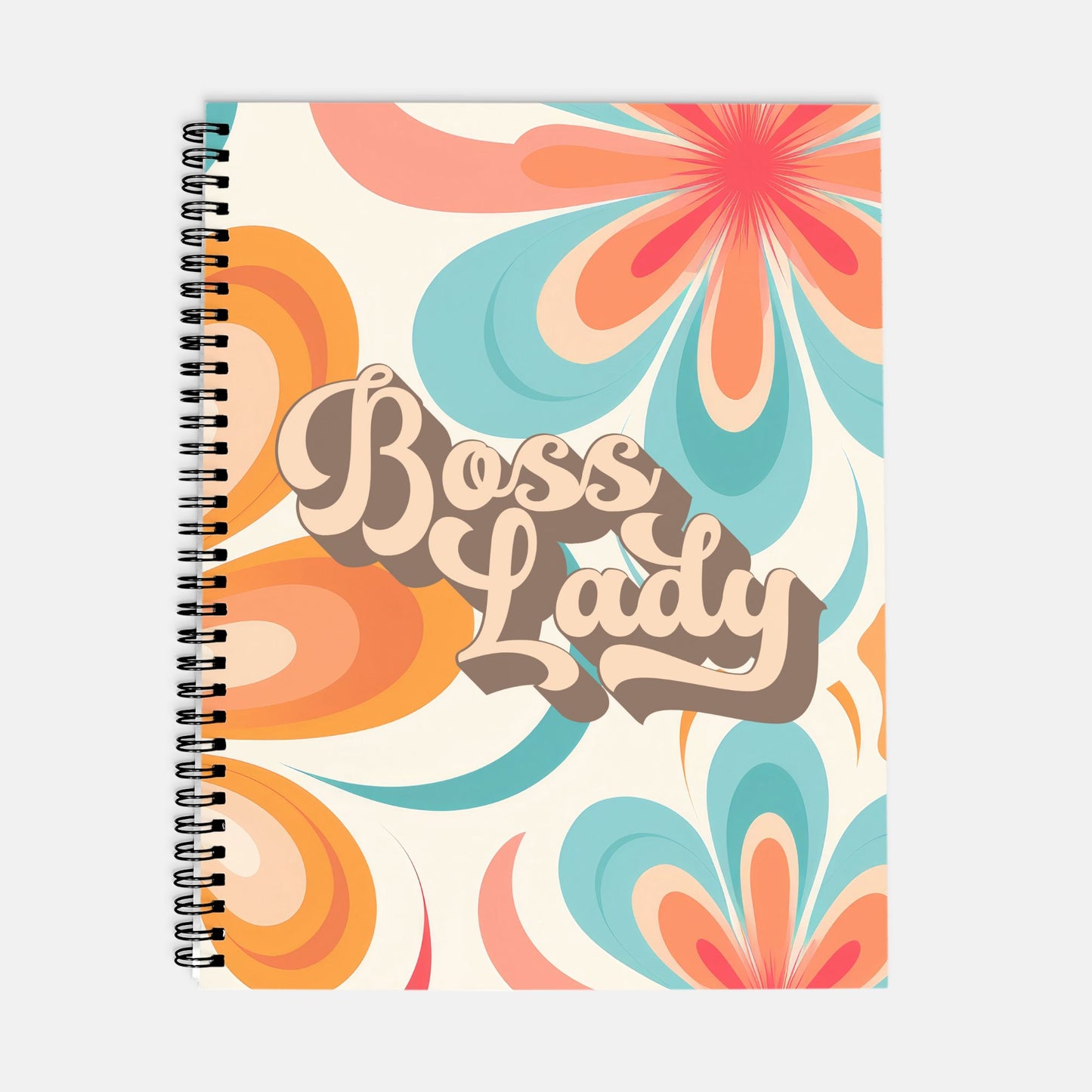 Planner Hardcover Spiral 8.5 x 11 - Boss Lady Retro Flower