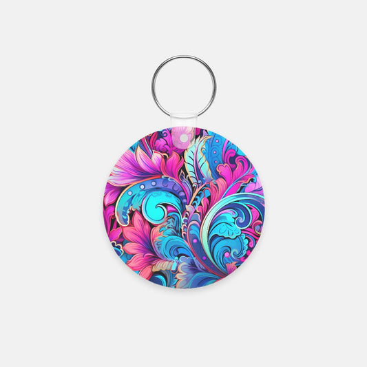 Key Chain (Round) - Feathers N Florals