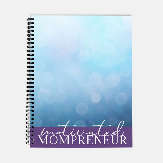 Planner Hardcover Spiral 8.5 x 11 - Motivated Mompreneur Icy Blue