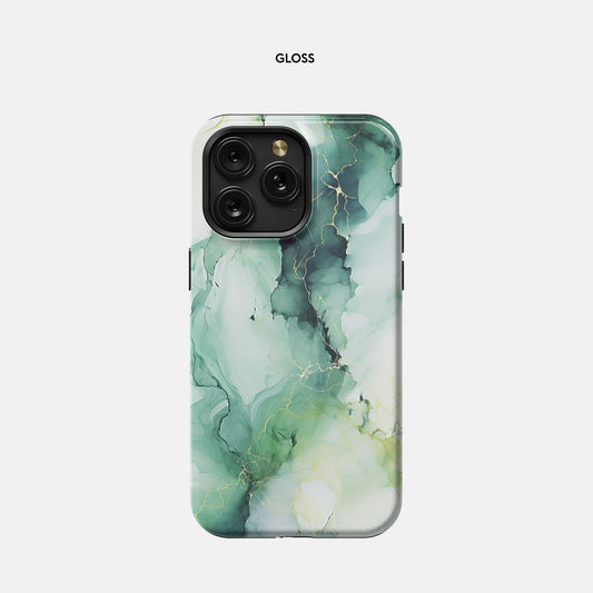 iPhone 15 Pro Max MagSafe Tough Case - Green Marble