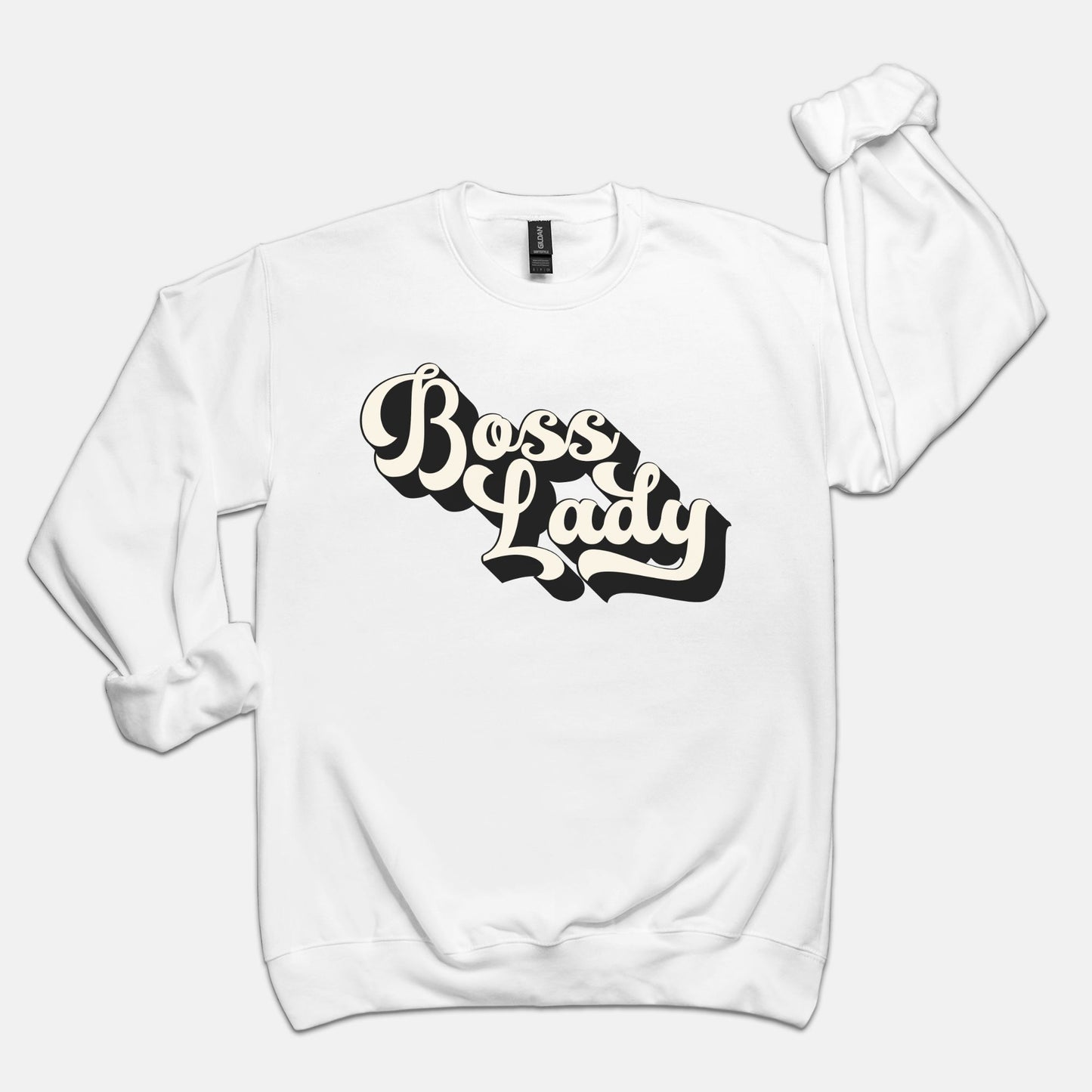 Unisex Crew Neck Sweatshirt Gildan - Boss Lady Retro