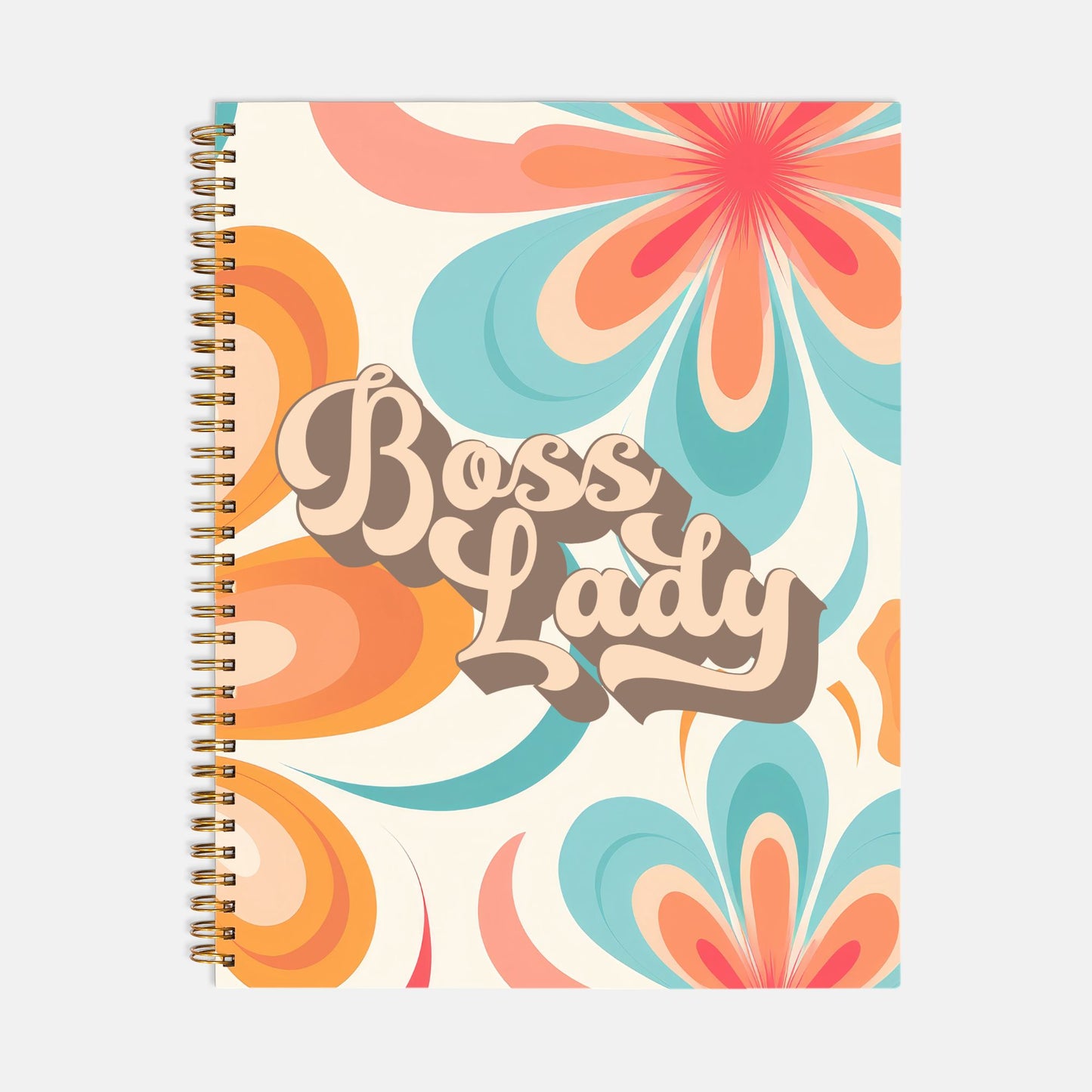 Planner Hardcover Spiral 8.5 x 11 - Boss Lady Retro Flower