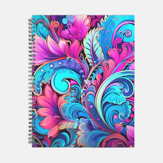 Notebook Softcover Spiral 8.5 x 11 - Feathers N Florals