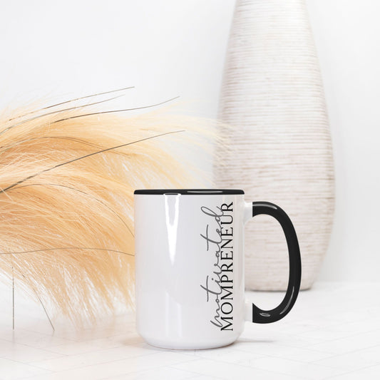 Mug Deluxe 15 oz. (Black + White) - Motivated Mompreneur