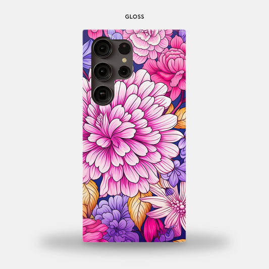 Samsung Galaxy S23 Ultra Slim Case - Pink Foliage