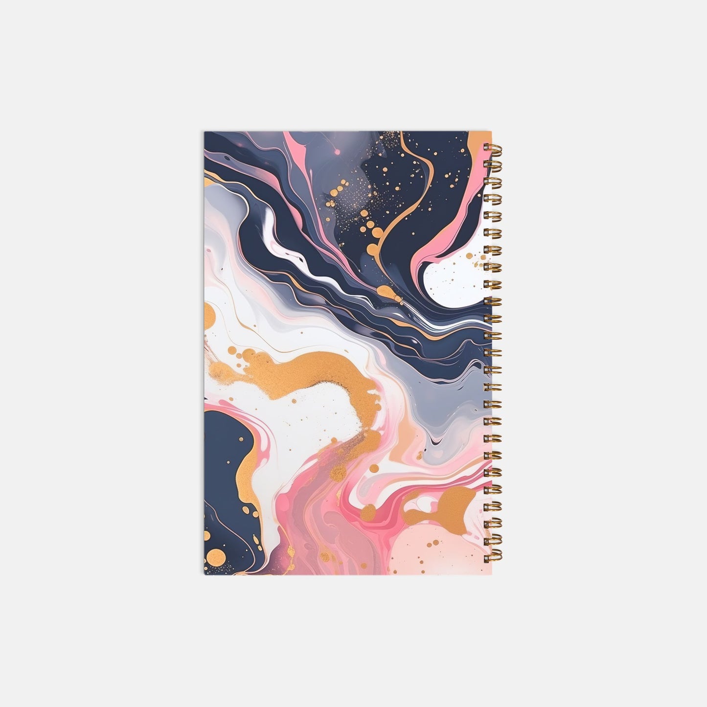 Planner Hardcover Spiral 5.5 x 8.5 - Coral Paint Swirl