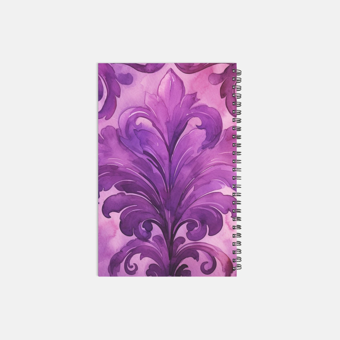 Notebook Hardcover Spiral 5.5 x 8.5 - Magenta Damask