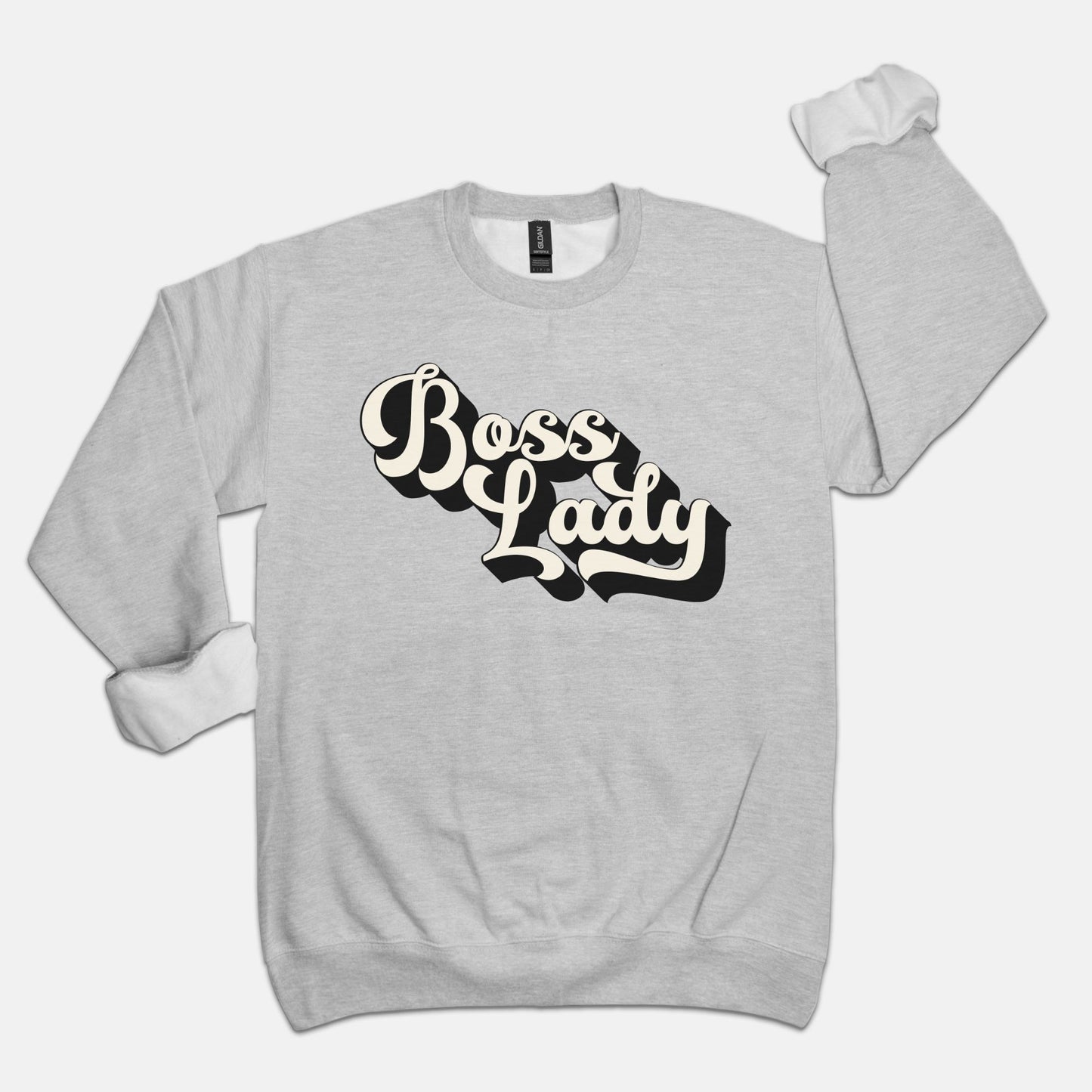 Unisex Crew Neck Sweatshirt Gildan - Boss Lady Retro