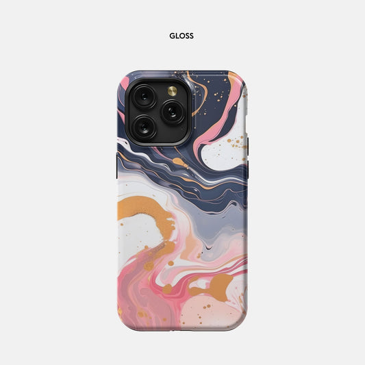 iPhone 15 Pro Max Tough Case - Coral Paint Swirl