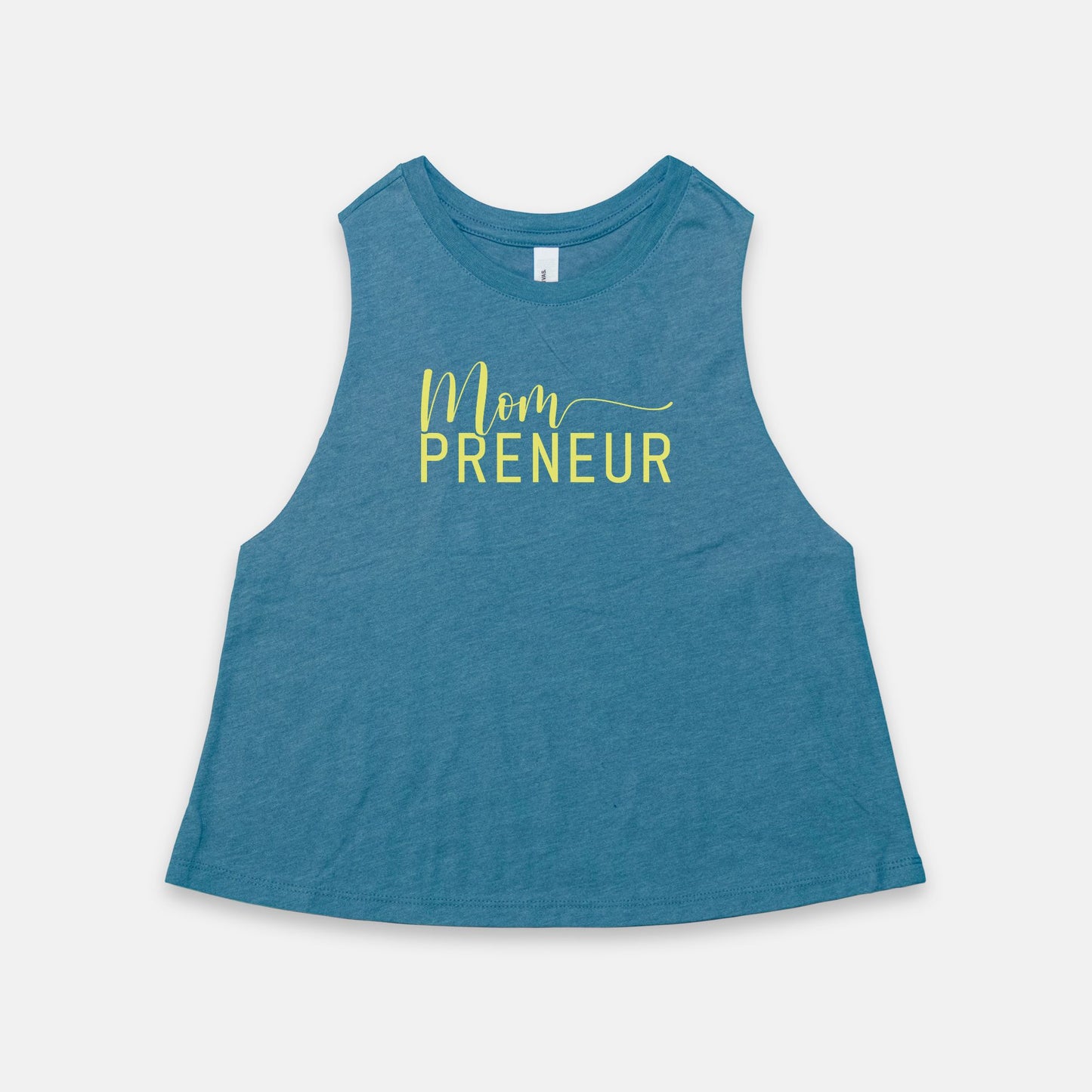 Celebrate mompreneurship with Bella Canvas Racerback Cropped Tank 6682 - Mompreneur, from Designs On The Go. Elevate your style and hustle.