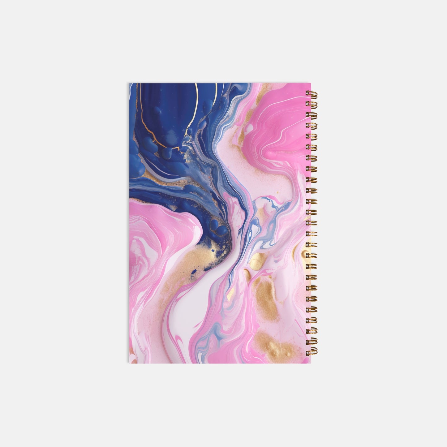 Notebook Hardcover Spiral 5.5 x 8.5 - Pink Paint Swirl