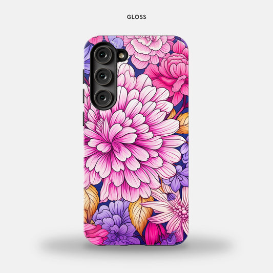 Samsung Galaxy S23 Plus Tough Case - Pink Foliage