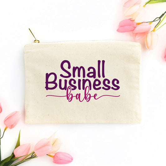 Canvas Zipper Bag - Small Business Babe