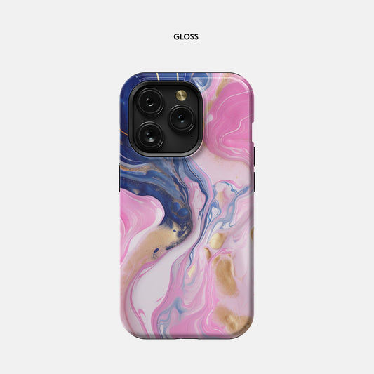 iPhone 15 Pro MagSafe Tough Case - Pink Paint Swirl