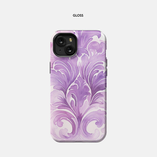 iPhone 15 Plus MagSafe Tough Case - Purple Damask