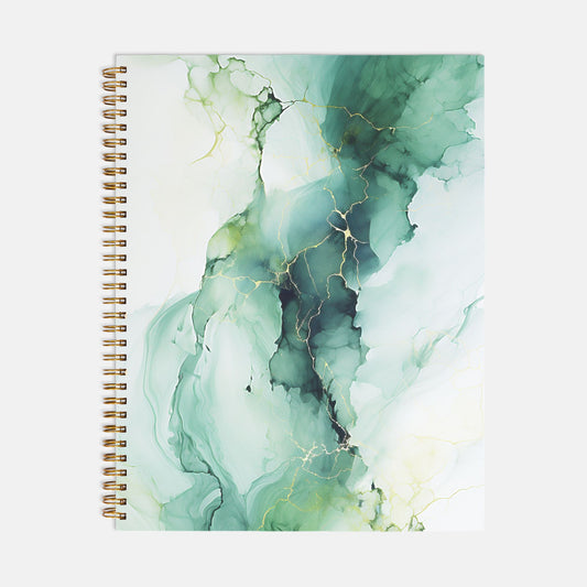 Notebook Softcover Spiral 8.5 x 11 - Green Marble