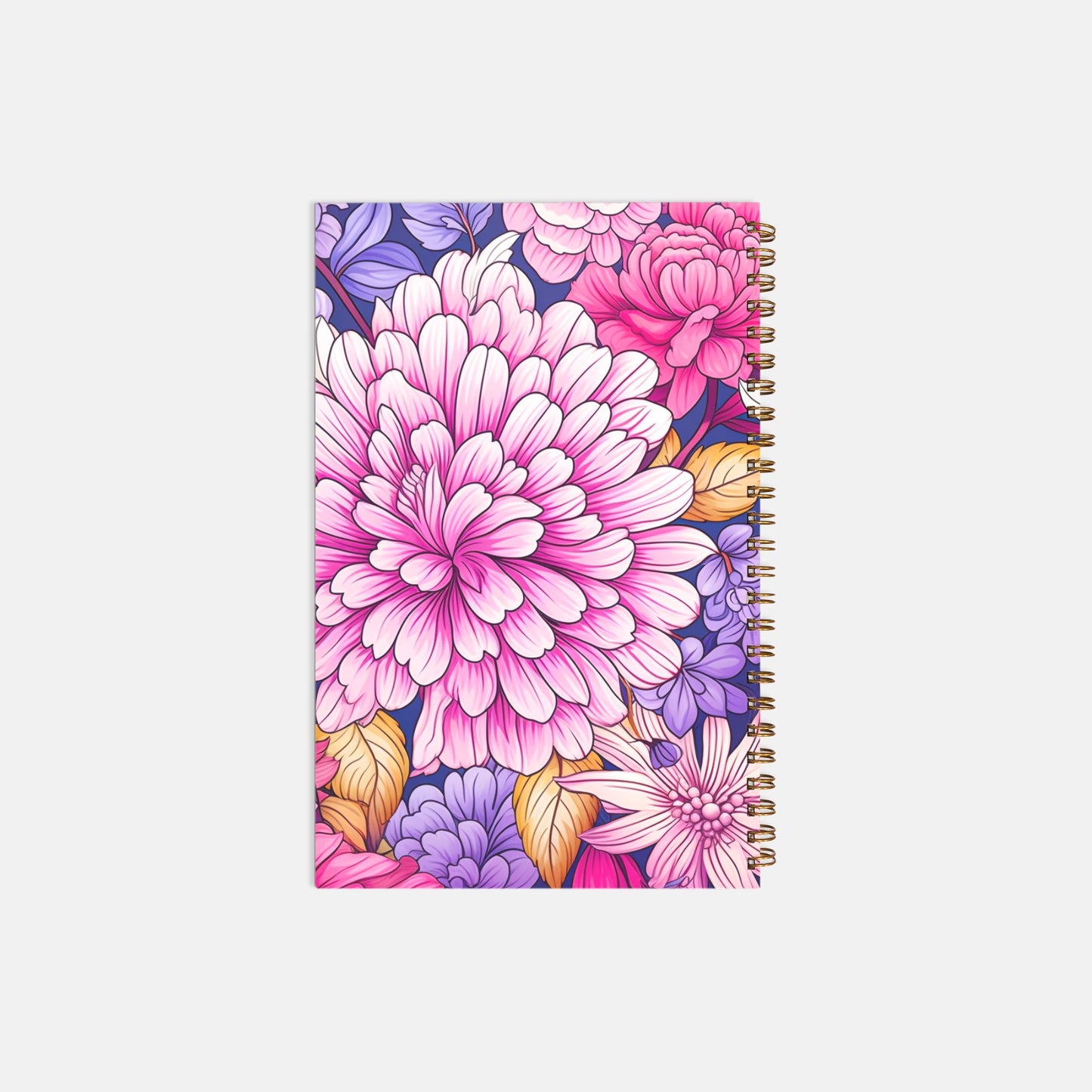 Planner Hardcover Spiral 5.5 x 8.5 - Pink Foliage