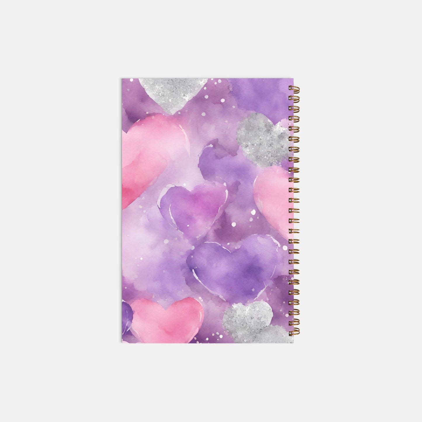 Notebook Hardcover Spiral 5.5 x 8.5 - Floating Hearts