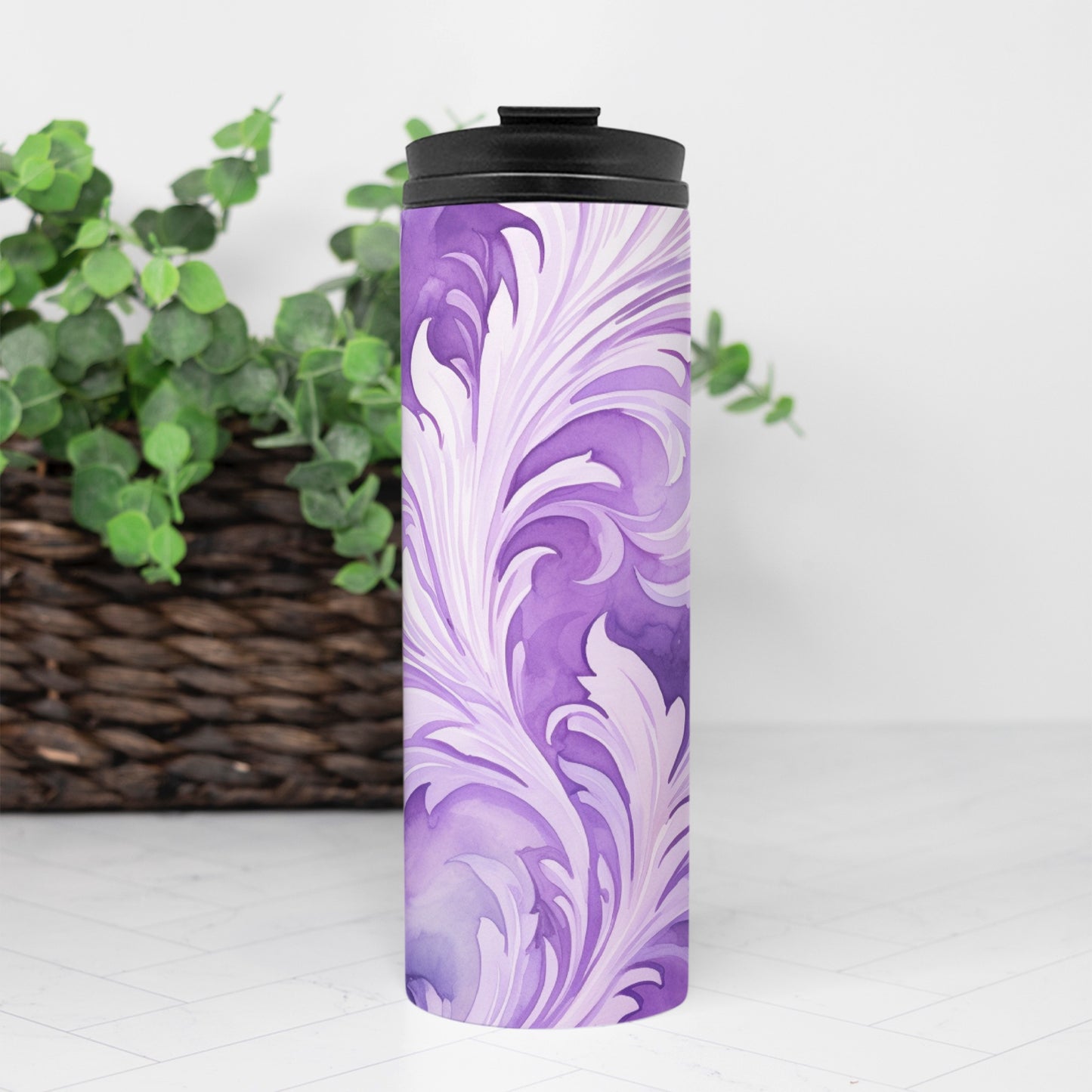 Thermal Tumbler 16 oz. - Swirly Feathers