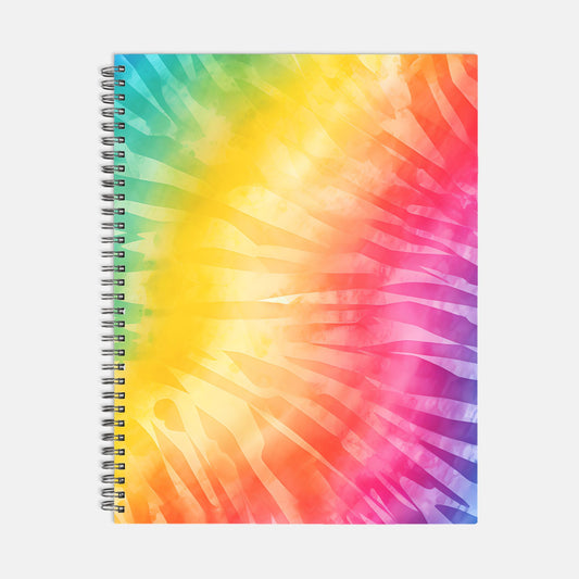 Notebook Hardcover Spiral 8.5 x 11 - Rainbow Tie Dye