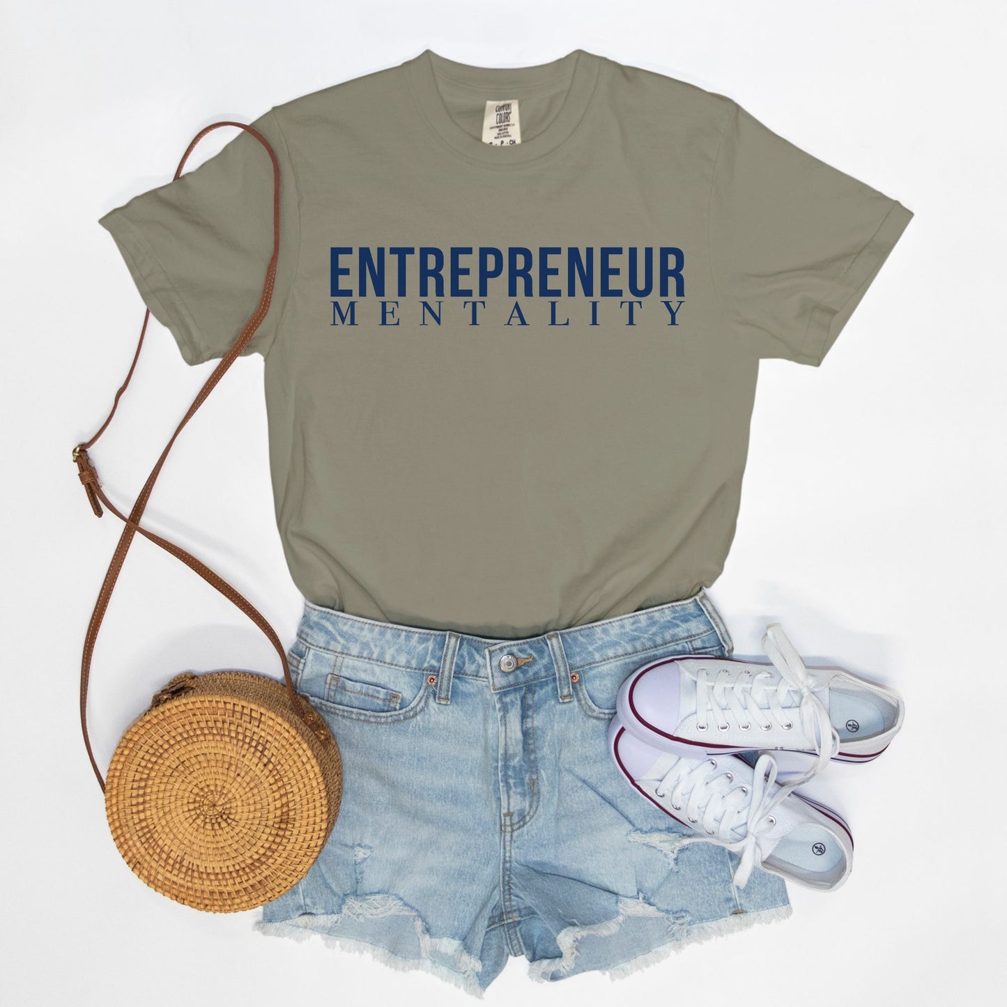 Showcase your drive with the Comfort Color Tee 1717 - Entrepreneur Mentality from Designs On The Go. This comfortable, high-quality tee embodies your ambitious spirit with a sleek design, perfect for daily wear. Elevate your casual wardrobe and inspire success with every step you take.