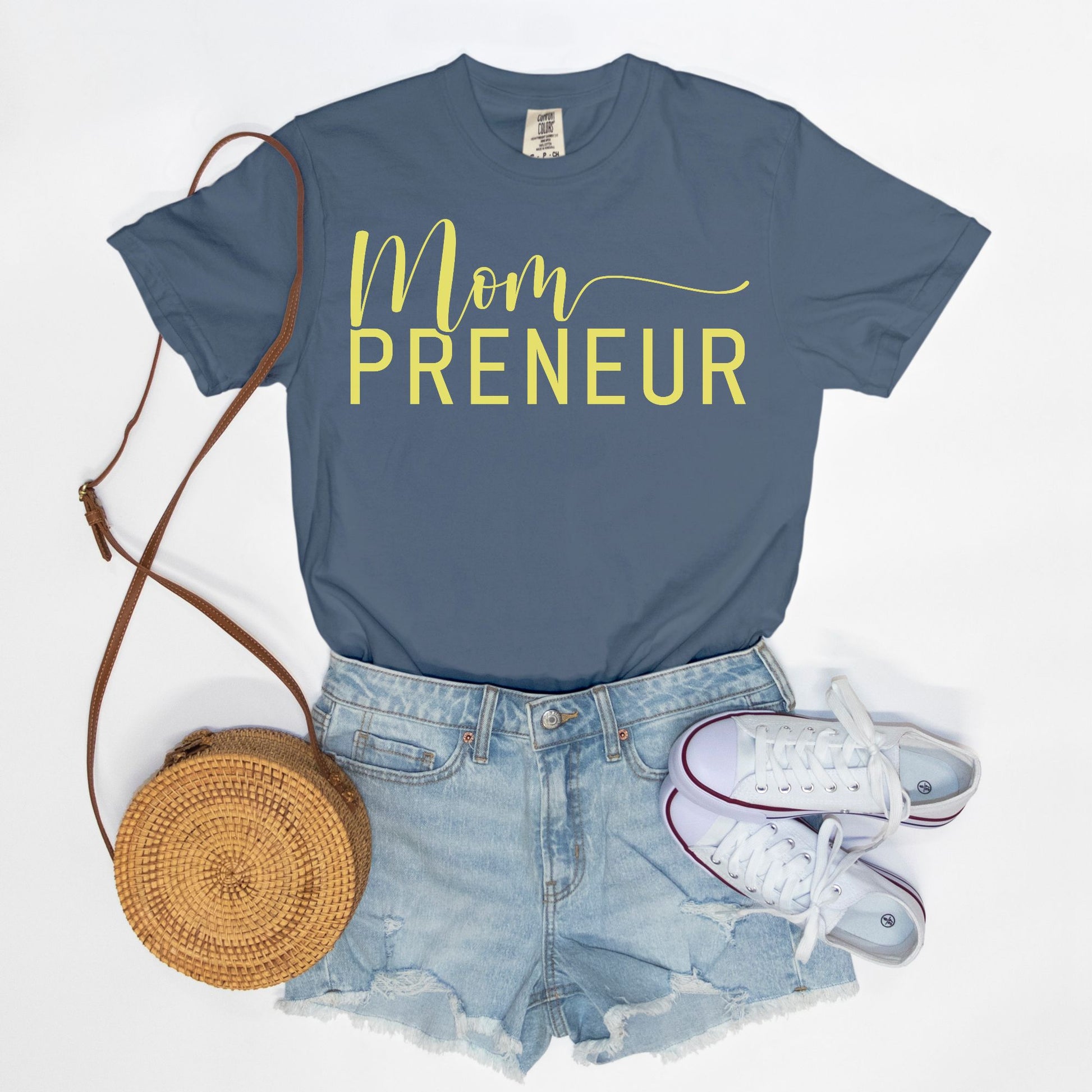 Celebrate your entrepreneurial spirit with the Comfort Color Tee 1717 - Mompreneur from Designs On The Go. This stylish, high-quality tee offers ultimate comfort and durability, perfect for busy moms building their empires. Show off your mompreneur pride in everyday wear!