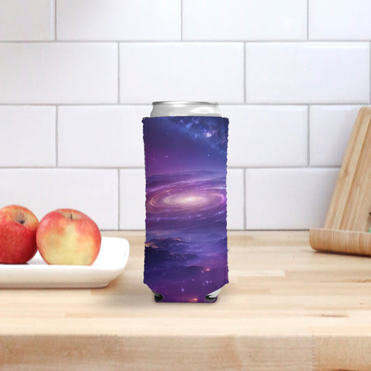 Slim Can Cooler - Night Sky Mountains