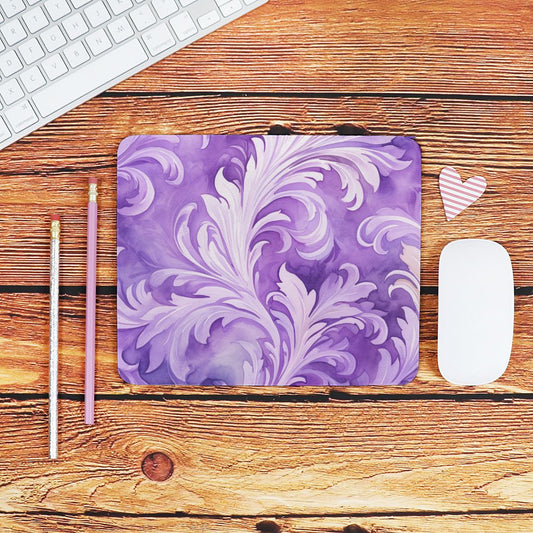 Mouse Pad (Rectangle) - Swirly Feathers