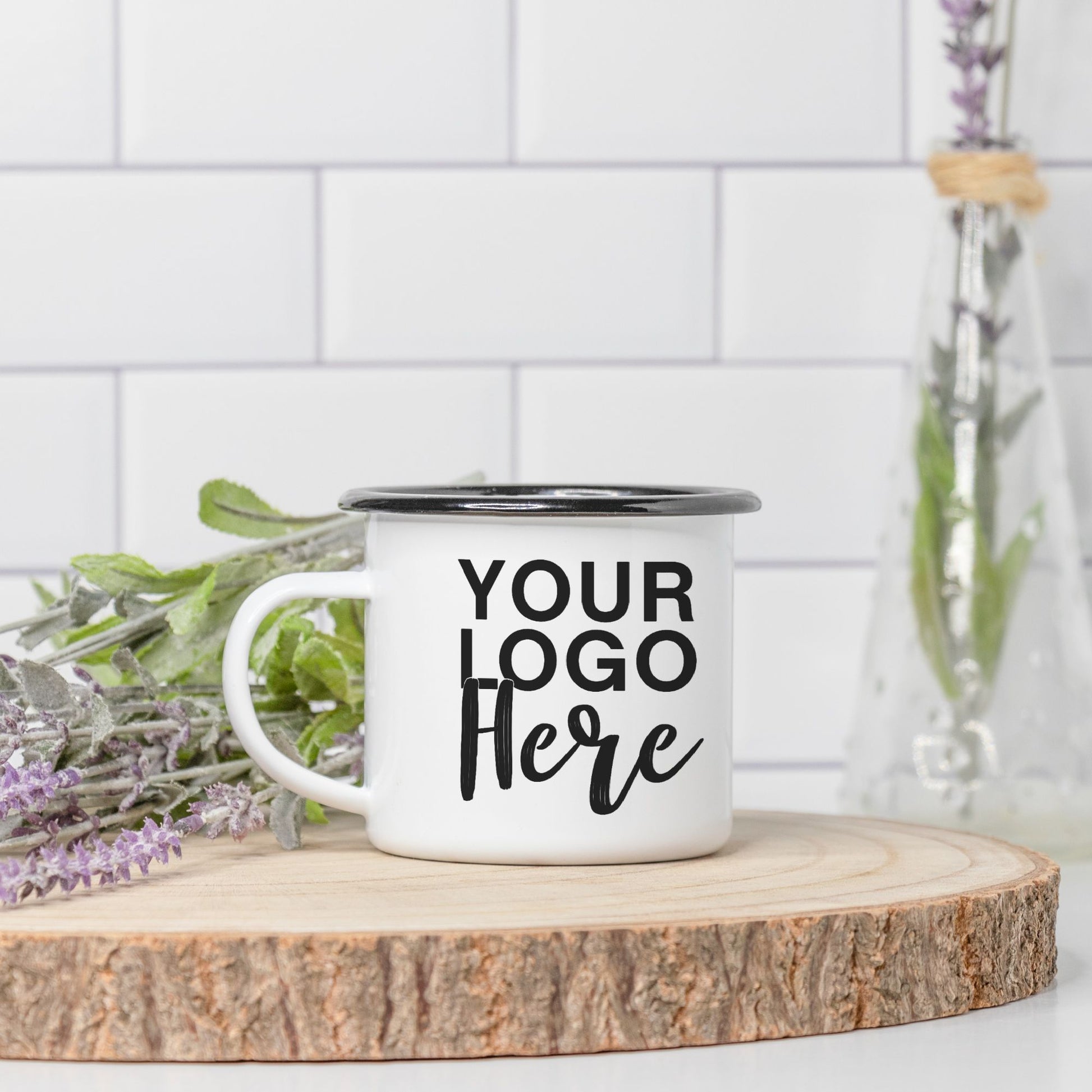 Sip with pride using our Camp Mug 10 oz. (Black Rim) - Logo Only from Designs On The Go. Showcase your brand everywhere you go, perfect for coffee or tea aficionados seeking style on the move.