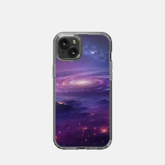 iPhone 15 Plus Clear Case - Night Sky Mountains