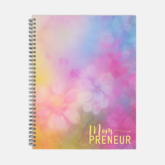 Notebook Softcover Spiral 8.5 x 11 - Mompreneur Fantasy Flowers