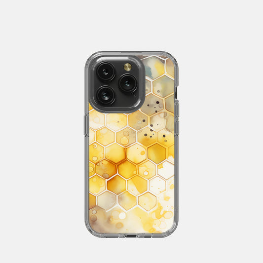 iPhone 15 Pro Clear Case - Beehive Splash