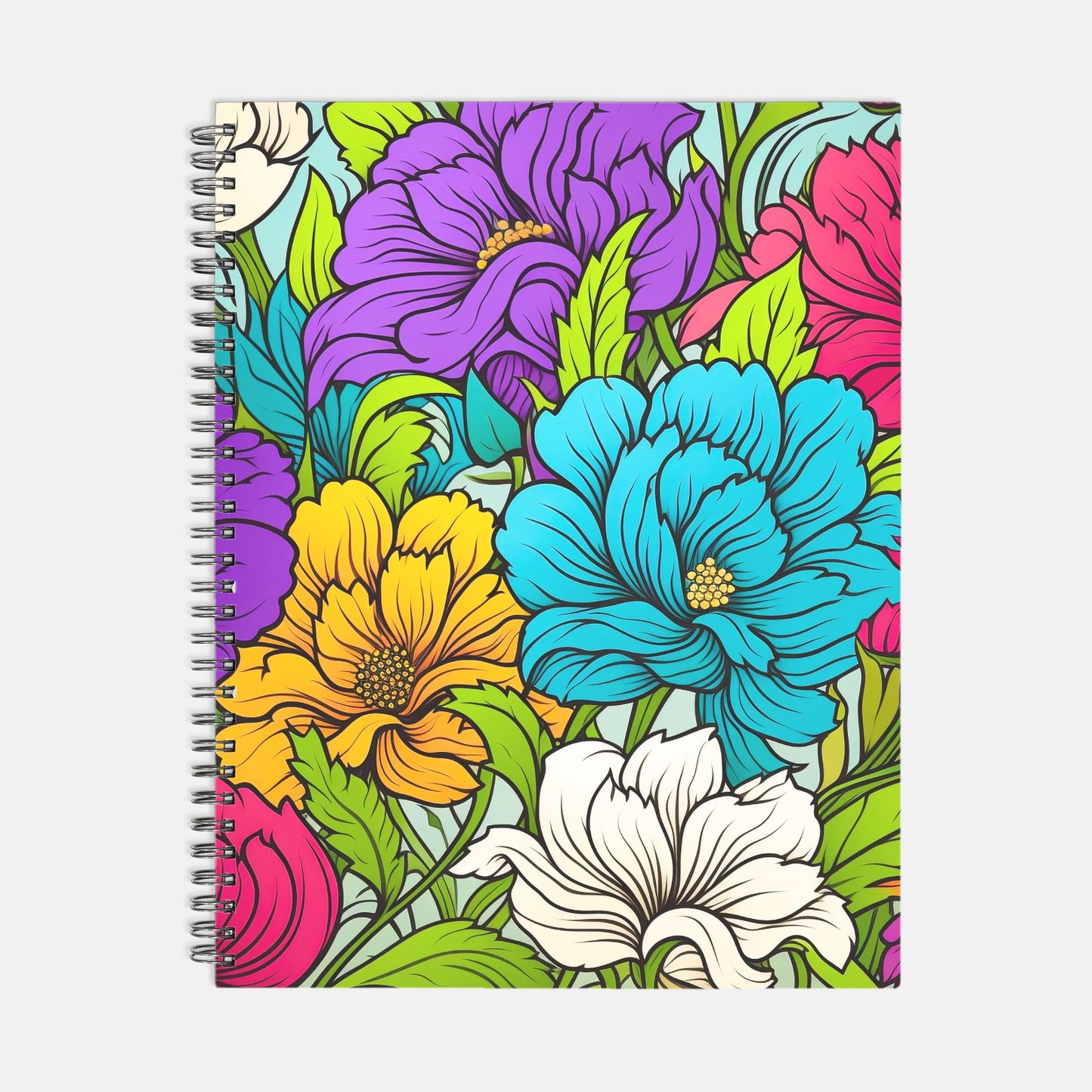 Notebook Hardcover Spiral 8.5 x 11 - Blooming Bright
