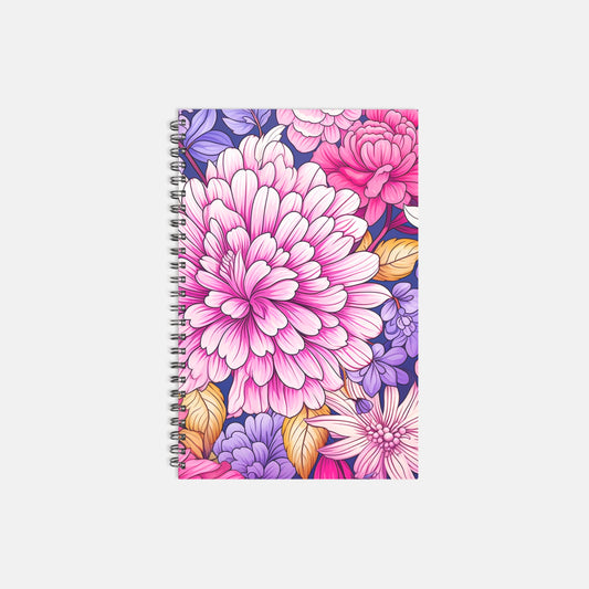 Planner Hardcover Spiral 5.5 x 8.5 - Pink Foliage