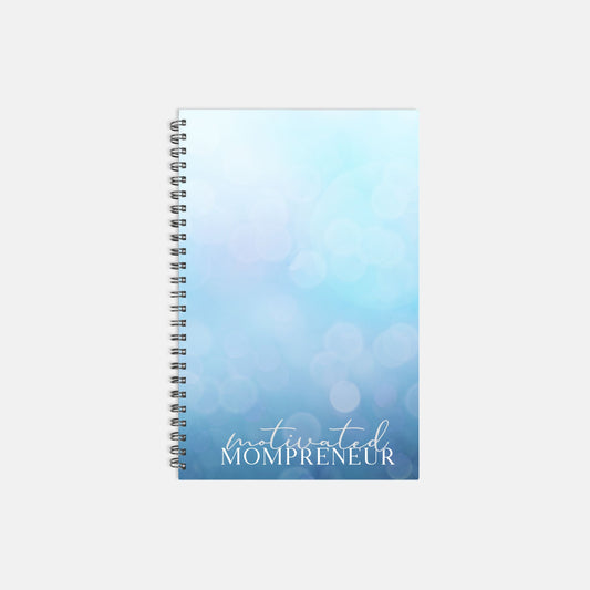 Notebook Softcover Spiral 5.5 x 8.5 - Motivated Mompreneur Icy Blue