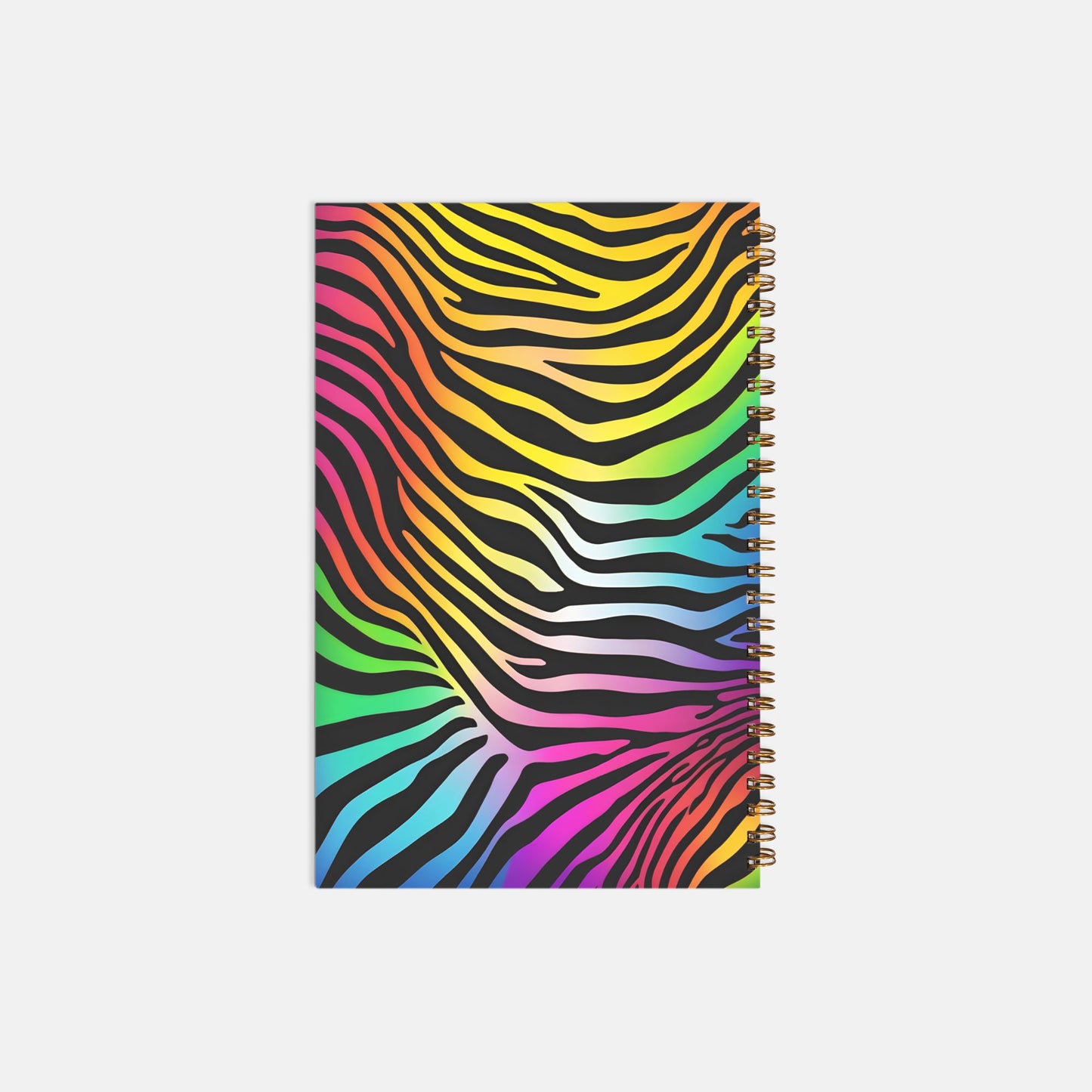 Notebook Softcover Spiral 5.5 x 8.5 - Rainbow Zebra