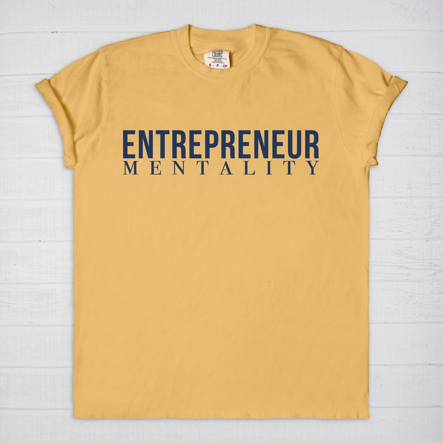 Showcase your drive with the Comfort Color Tee 1717 - Entrepreneur Mentality from Designs On The Go. This comfortable, high-quality tee embodies your ambitious spirit with a sleek design, perfect for daily wear. Elevate your casual wardrobe and inspire success with every step you take.