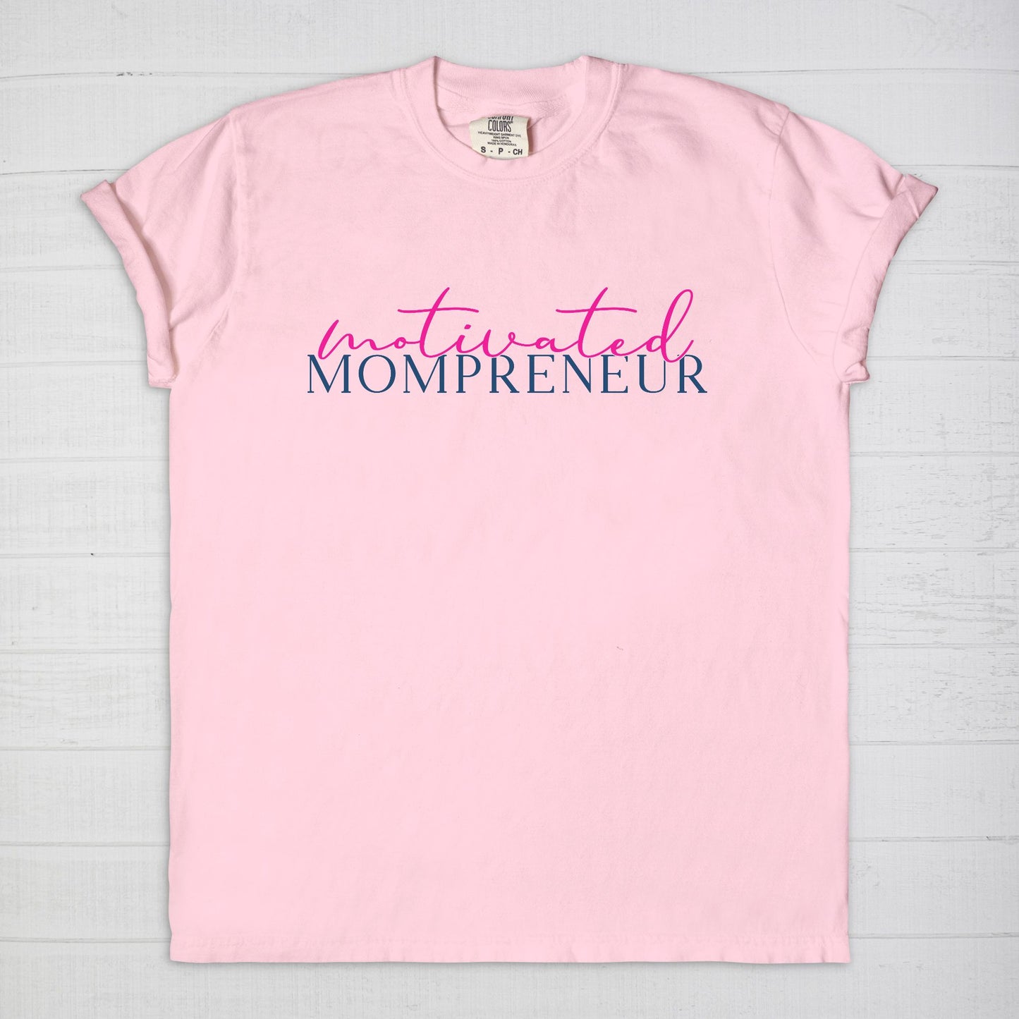 Elevate your entrepreneurial style with the Comfort Color Tee 1717 - Motivated Mompreneur from Designs On The Go. This premium tee offers unmatched comfort and durability, perfect for driven moms balancing business and family. Wear your motivation proudly and inspire others every day!