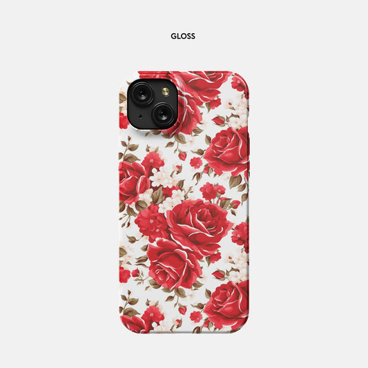 iPhone 15 Plus Slim Case - Red Roses