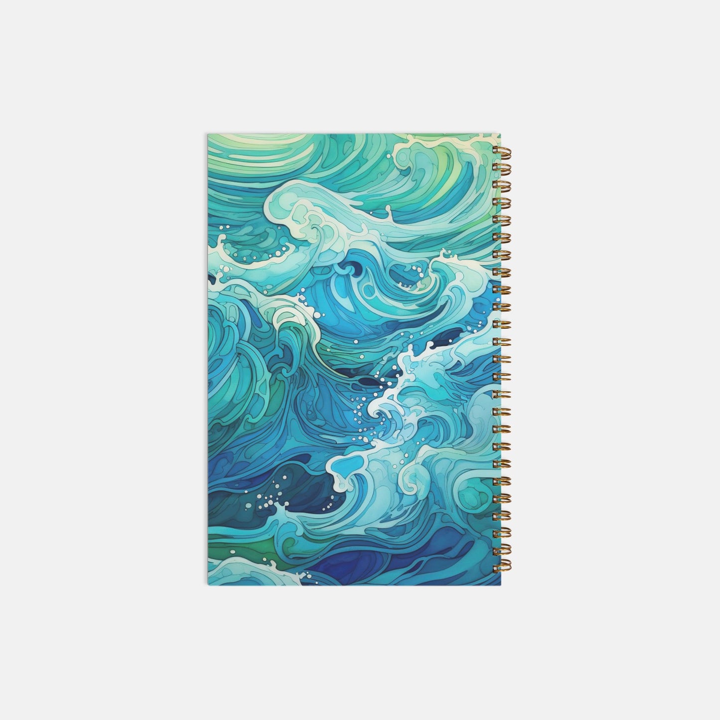 Notebook Softcover Spiral 5.5 x 8.5 - Aqua Waves