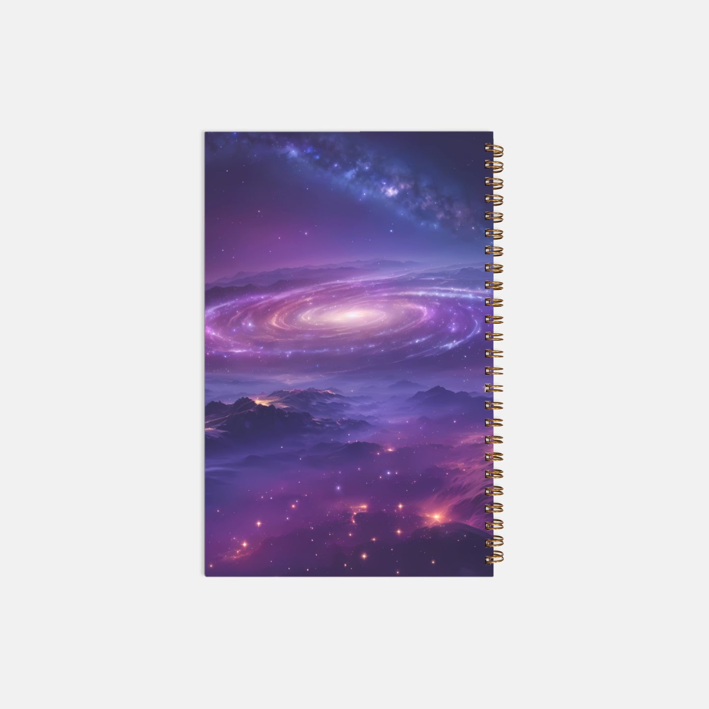 Notebook Softcover Spiral 5.5 x 8.5 - Night Sky Mountains