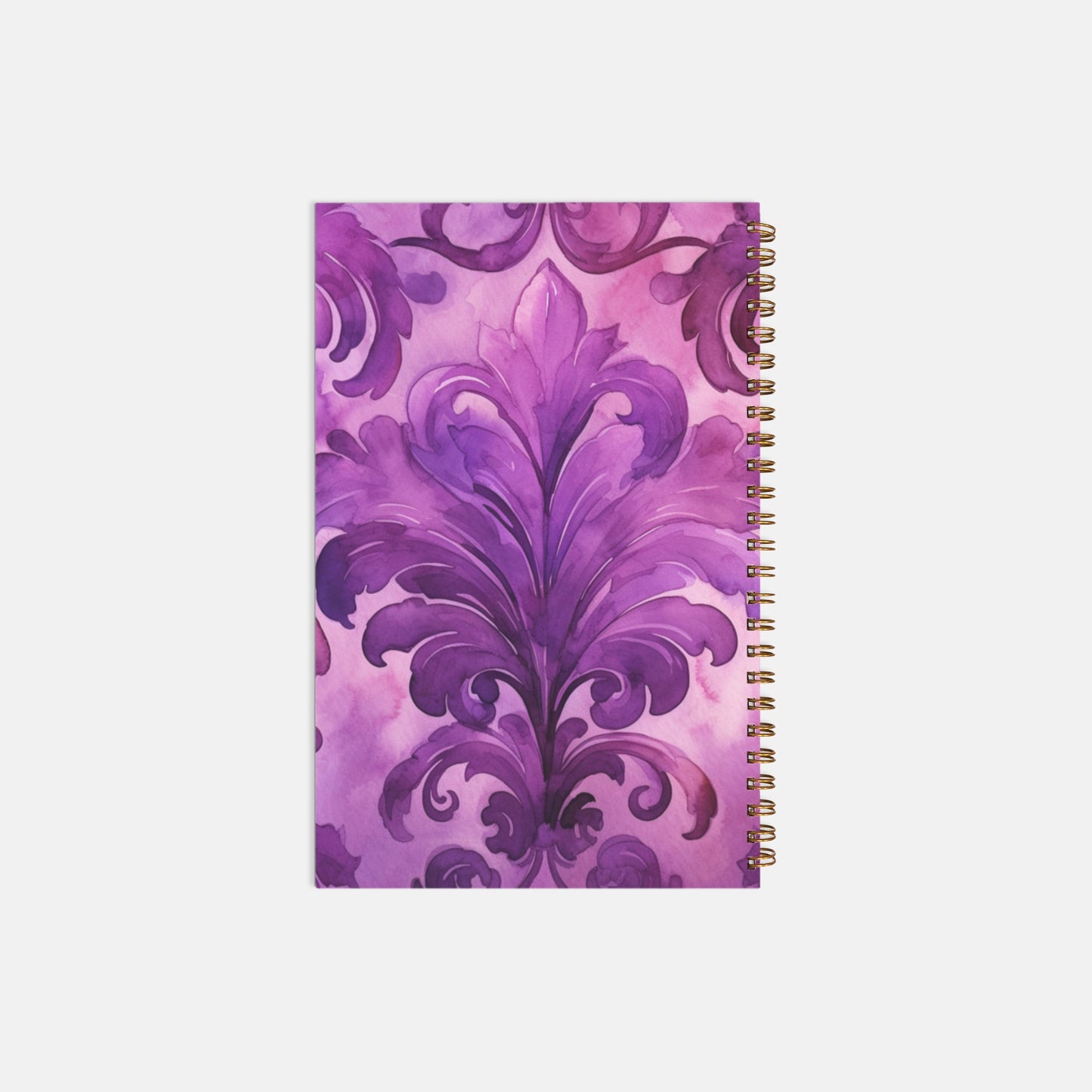 Notebook Softcover Spiral 5.5 x 8.5 - Magenta Damask