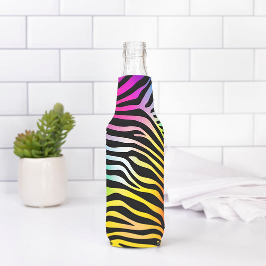 Bottle Wrap - Rainbow Zebra