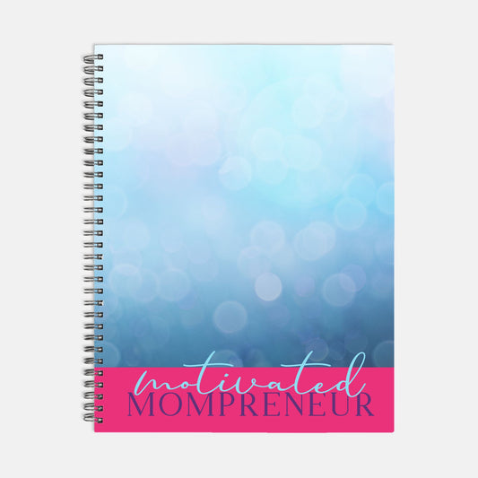 Notebook Softcover Spiral 8.5 x 11 - Motivated Mompreneur Icy Blue