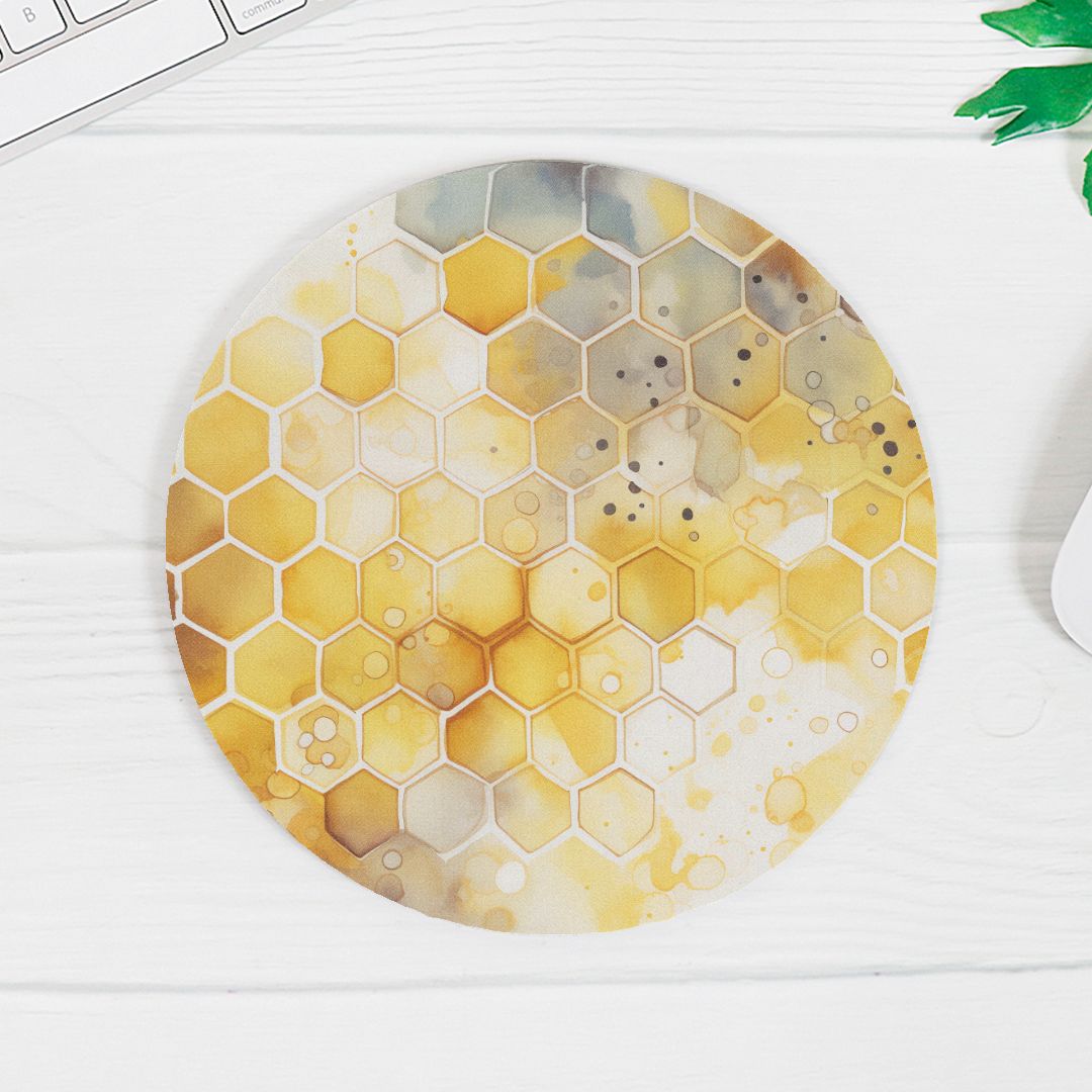 Mouse Pad (Round) - Beehive Splash