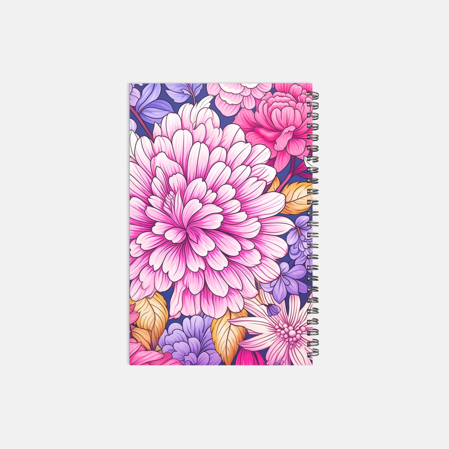 Planner Hardcover Spiral 5.5 x 8.5 - Pink Foliage