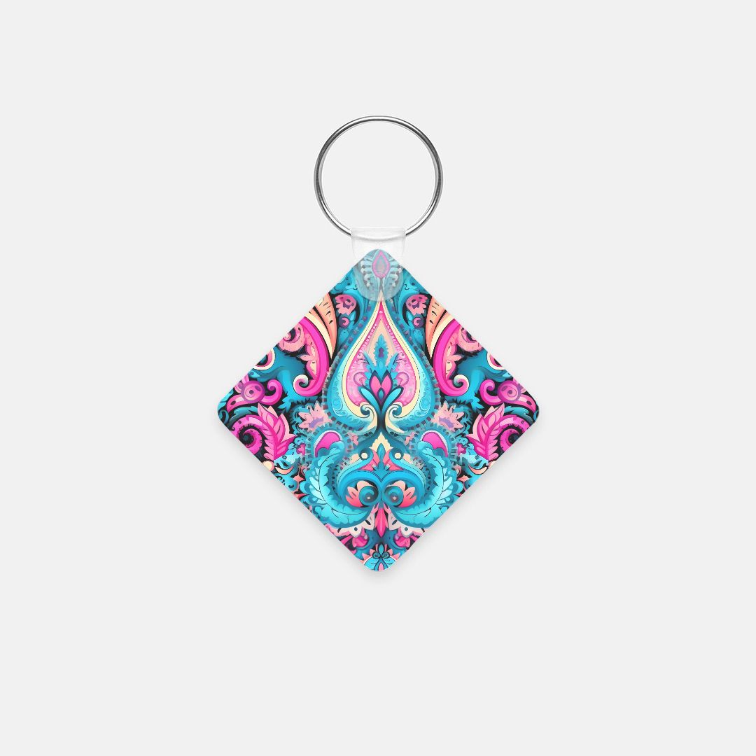 Key Chain (Square) - Colorful Design