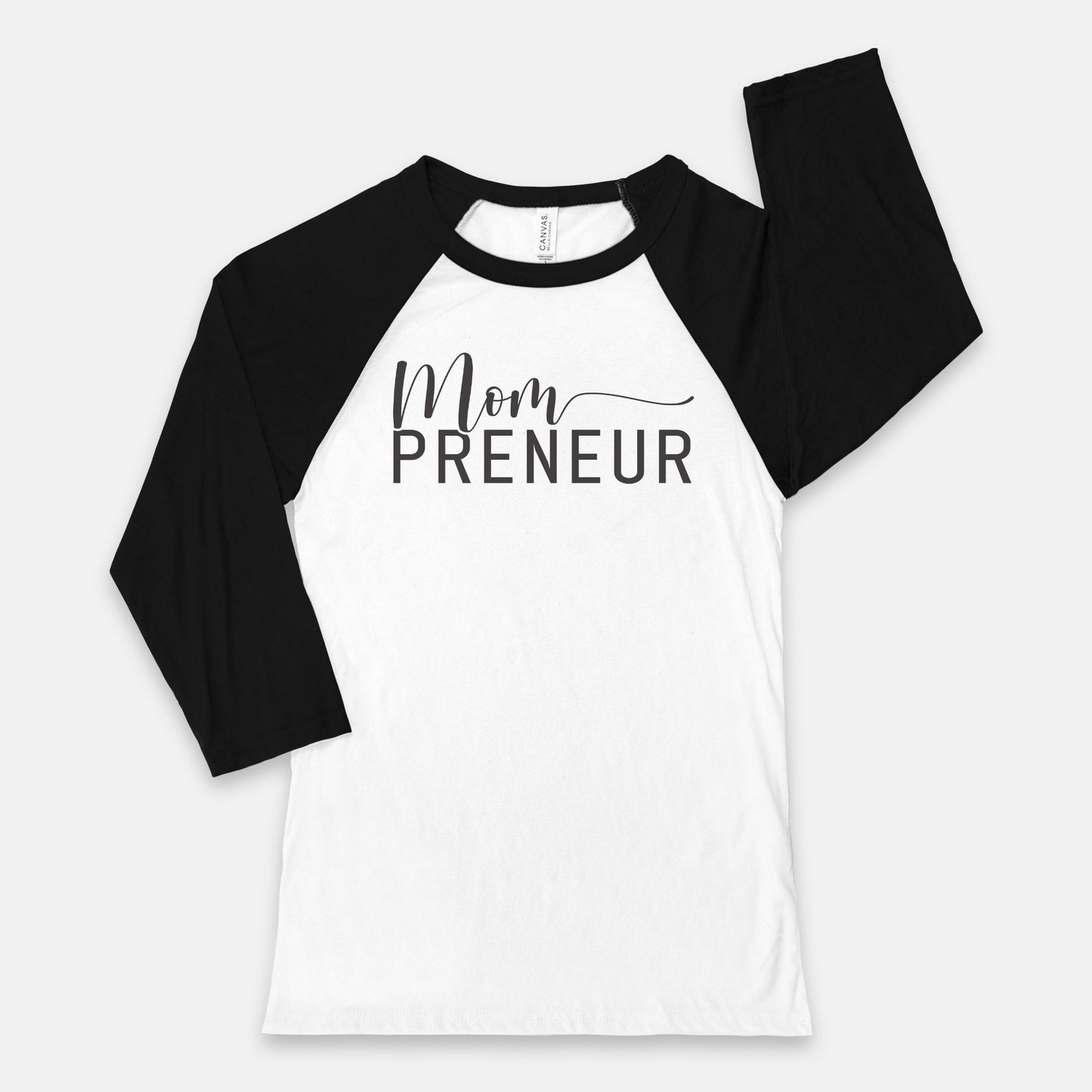 Celebrate mompreneurship with Bella Canvas Unisex Baseball T-Shirt - 3200 - Mompreneur, from Designs On The Go. Elevate your style and hustle with flair.