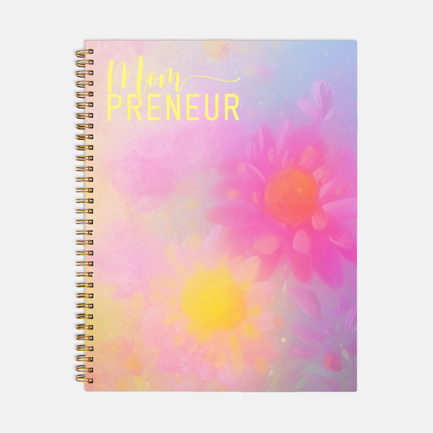 Planner Hardcover Spiral 8.5 x 11 - Mompreneur Fantasy Daisy