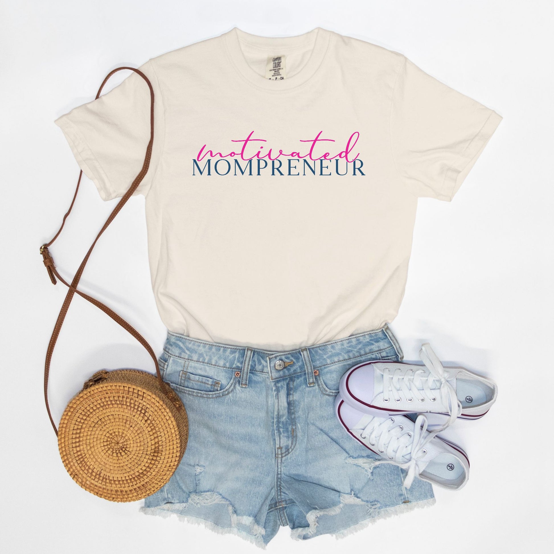 Elevate your entrepreneurial style with the Comfort Color Tee 1717 - Motivated Mompreneur from Designs On The Go. This premium tee offers unmatched comfort and durability, perfect for driven moms balancing business and family. Wear your motivation proudly and inspire others every day!